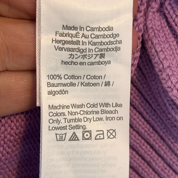 J.Crew Heritage Cotton Crewneck Sweater in a purple/lavender color - Picture 6 of 6